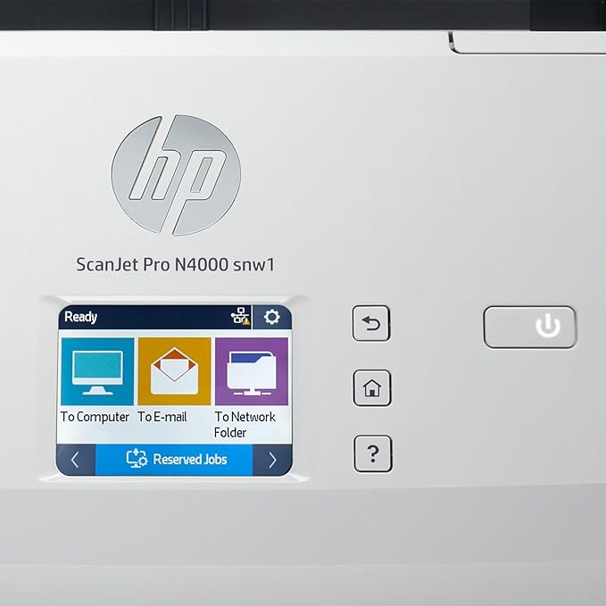 HP ScanJet Pro N4000 snw1 (6FW08A) 40ppm Wi-Fi/USB Color Duplex Scanner with Control Panel for Documents, Photos, Receipts, and Cards. Twain/ISIS Drivers Included