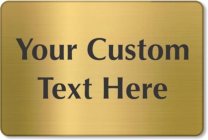 SmartSign Custom Brass Sign - 4" x 6", 40 mil REAL Bugle Brass Metal, Personalized Name Door Sign, Heavy-Duty Premium Engraved Door/Wall Mount Plaque for Business/Office, Gold and Black