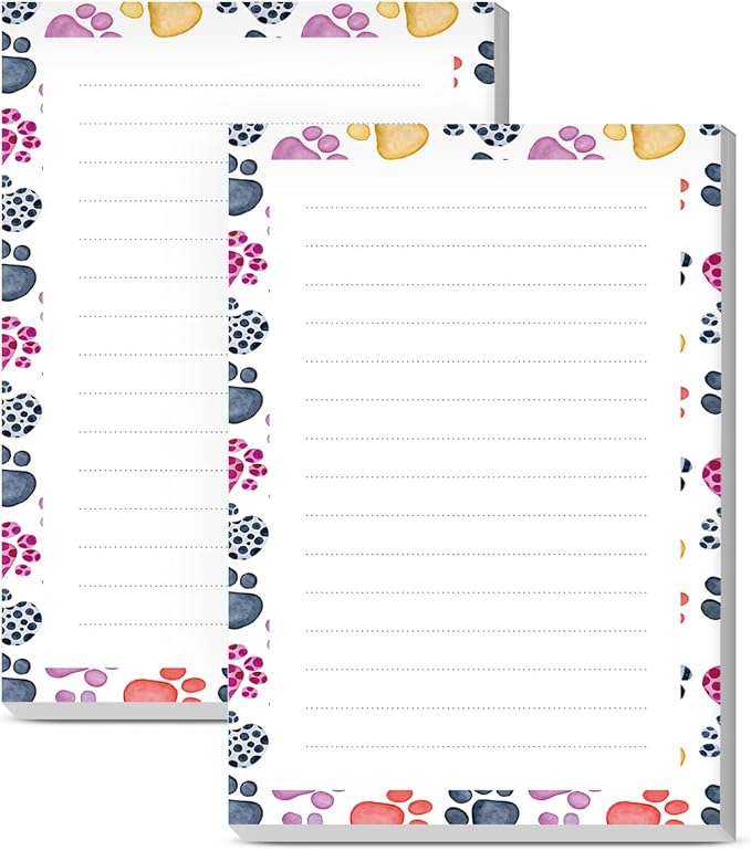 SXboxing Sticky Notes 4X6 Inches, 2 Pack Large Cute Self-Stick Pads, Bright Funny Memo Pads Easy to Stick for Home, Office Cute Dog Paws