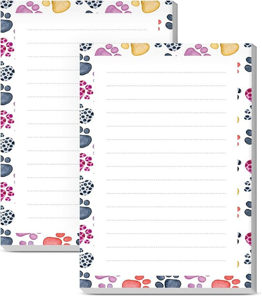 SXboxing Sticky Notes 4X6 Inches, 2 Pack Large Cute Self-Stick Pads, Bright Funny Memo Pads Easy to Stick for Home, Office Cute Dog Paws