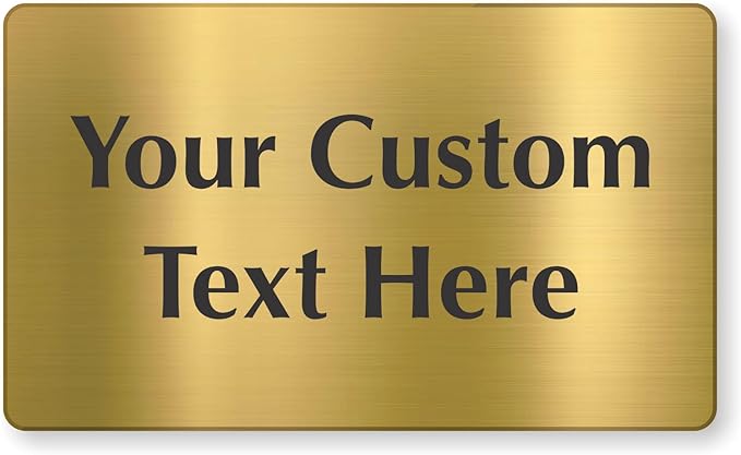 SmartSign Custom Brass Sign - 6" x 10", 40 mil REAL Bugle Brass Metal, Personalized Name Door Sign, Heavy-Duty Premium Engraved Door/Wall Mount Plaque for Business/Office, Gold and Black