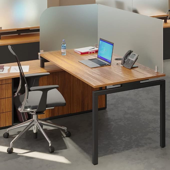 Desk Divider for Students and Desk Privacy Panel. Office Partitions and Ideal Cubicle Light Shield. Frosted Acrylic Clamp-on Desk Partition - 17” W x 18”H Divider