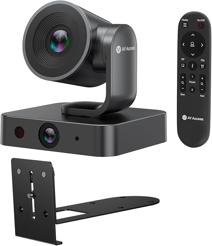 AV Access 4K Conference Room Camera, Dual Lens Cam(4K AI Tracking Cam and 1080P Panoramic Cam),3X Optical/5X Digital Zoom, 120° FOV, Auto Framing, Individuals Gallery, Works with Meet,Teams,Zoom