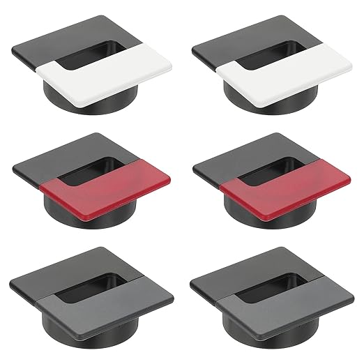 PATIKIL 2.8inch Desk Grommet, 6Pcs Cable Grommet Wire Management Cable Hole Cover Cord Organizer for Office Home Table Countertop, Black/White Black/Red Black/Grey