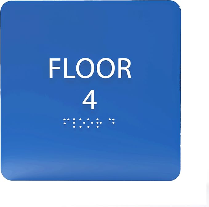 Royal ADA Floor 4 Sign with Braille – Made from Durable Acrylic and Ready to Mount