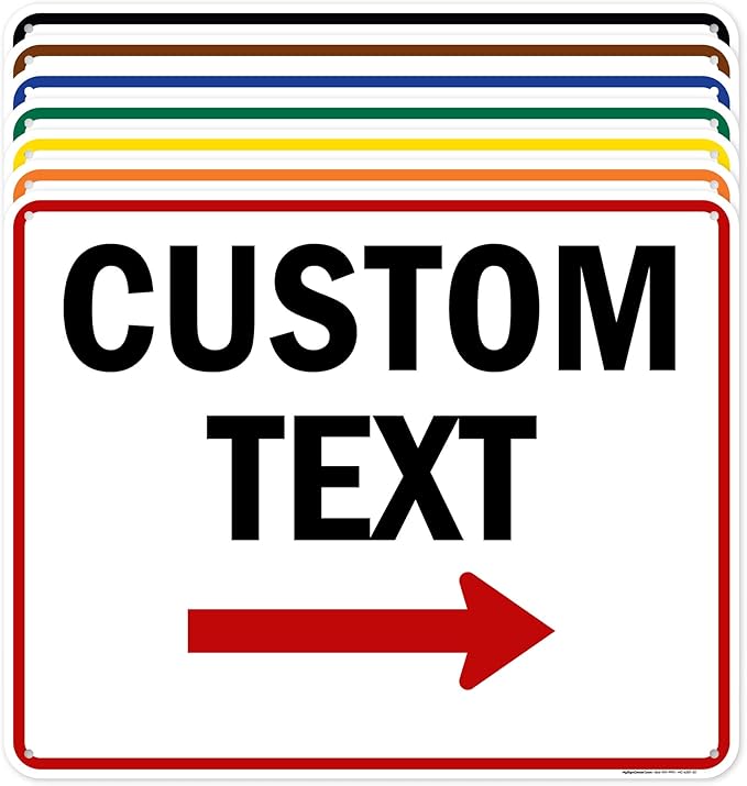 Custom Arrow,Custom Directional Sign, Right Arrow, 24x30 Inches, 55 mil thick HDPE (high density polyethylene) Made in USA by My Sign Center