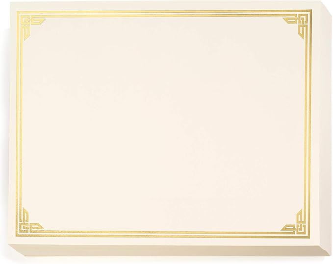 PaperDirect Gold on Cream Classic Specialty Certificates, 8½ x11, Foil Accents, 50 Count, Certificates And Awards Paper, For School, Work, Diplomas & Award Certificates
