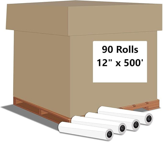 Alliance Wide Format Paper Rolls Bond Engineering (20lb | 90 Rolls, 12 In x 500 Ft | 3" Core)