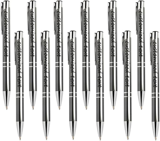 Yucold Customized ballpoint pens in bulk, personalized ballpoint pens with free engraving, for use in companies, enterprises, graduation anniversaries (Grey,130)