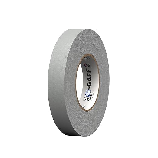 1" Width ProTapes Pro Gaff Premium Matte Cloth Gaffer's Tape With Rubber Adhesive, 11 mils Thick, 55 yds Length, Grey (Pack of 1)