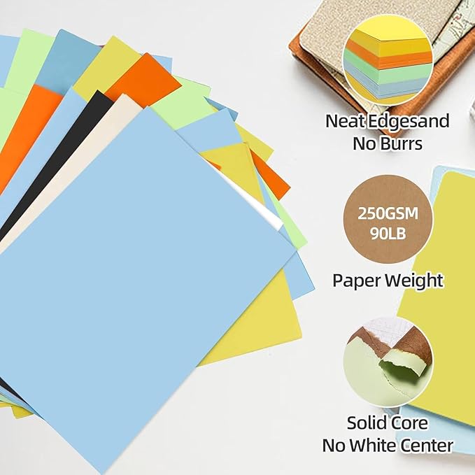 30 Sheets Navy Blue Cardstock 8.5'' x 11'', 250gsm/90lb Heavyweight Cover Cardstock Paper, Thick and Smooth Card Stock Perfect for Invitations, Menus, DIY Cards, Arts and Crafts