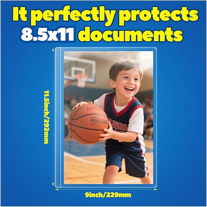 Uinkit 10Mil Thick Self-Seal Laminating Sheets - Ultra Strong, Bubble-Free Protection for Documents & Crafts (10 Pack, 9x11.5 Inch)
