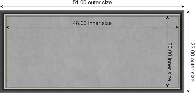 Amanti Art Black Framed Magnetic Board 23x51 Oversize Vision Board for use with Magnets, 100% Metal Sheet to Display Items as Office Decor or for Home Organization in mudroom, Kitchen or Kids Room