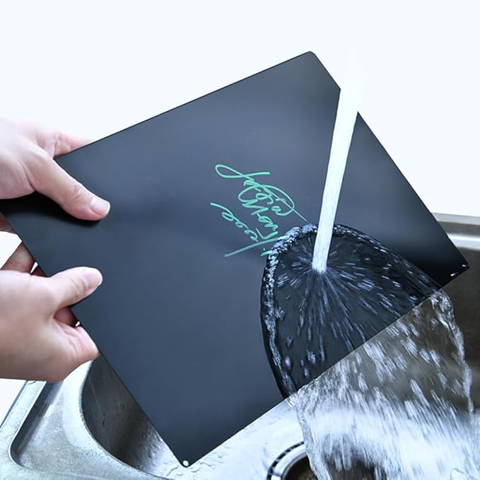 ECKEK Tabletop Chalkboard Signs with Base Stand Carbon Steel Menu Chalkboard Stand, Message Board for Shop, Restaurant, Home Decoration (Wooden Base 22 * 31cm/8.6612.20inches)