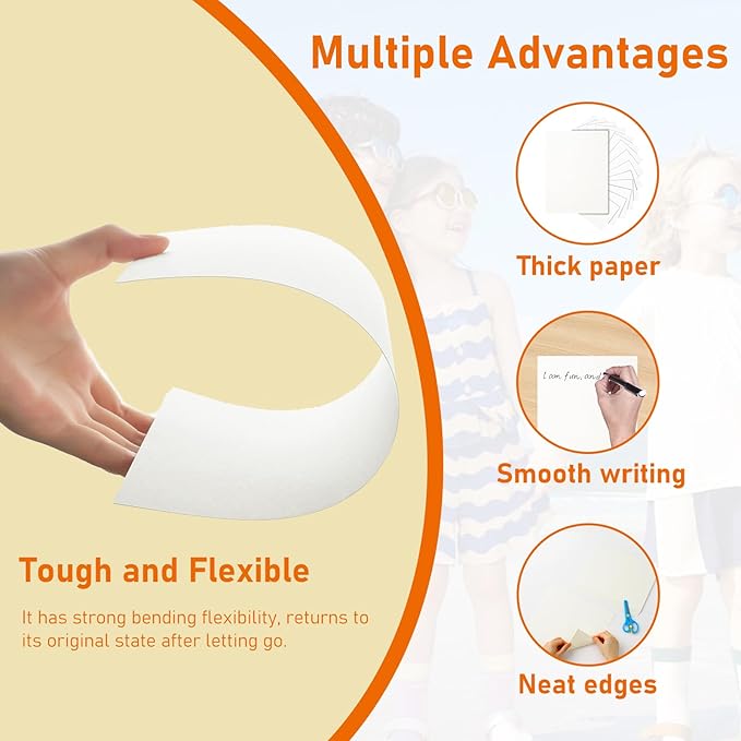 Guakicae 32 Sheets Cream Cardstock 8.5 x 11 Off White Paper, 80lb Thick Ivory Paper Card Stock for DIY Card Making, Wedding Invitations, Thank You Cards, Business Cards, Menus