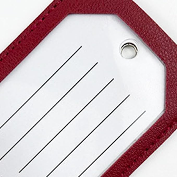 Portable Leather Travel Labels with Privacy Cover and Steel for Business Trips and Vacations Luggage Label for Travel