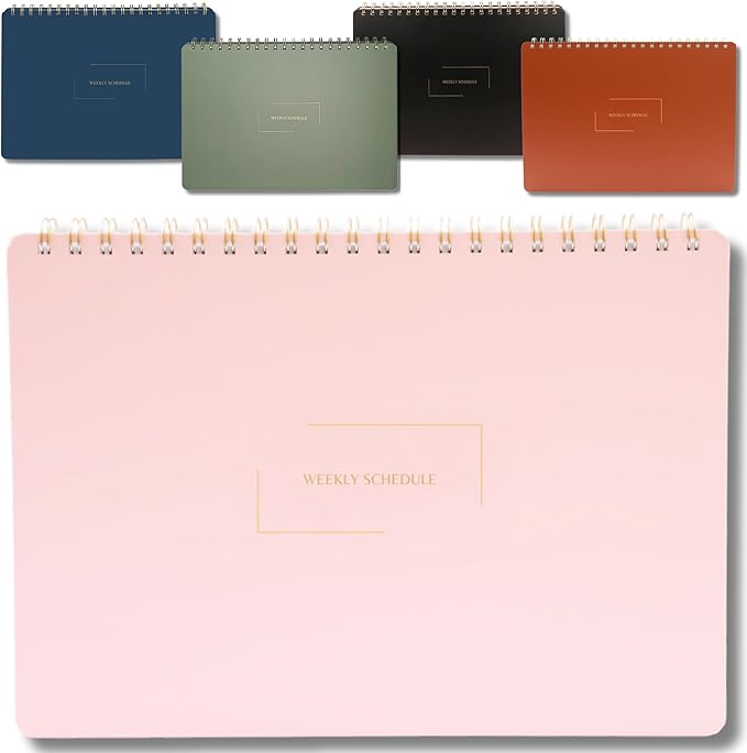 Merely Home Undated Weekly Schedule | Business Planner | 8.25” x 11.75” ADHD Organizer | Premium Multi-Layout Schedule | Pink | Landscape Layout