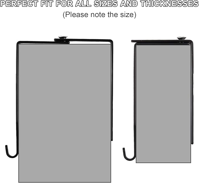 Amylove 8 Pcs Adjustable Cubicle Hanger Universal Partition Metal Cubicle Hooks Door Hanger, Adjusted to Fit Panels with 1 3/8 Inch to 3 1/2 Inch Thickness for Office Whiteboard (Black)