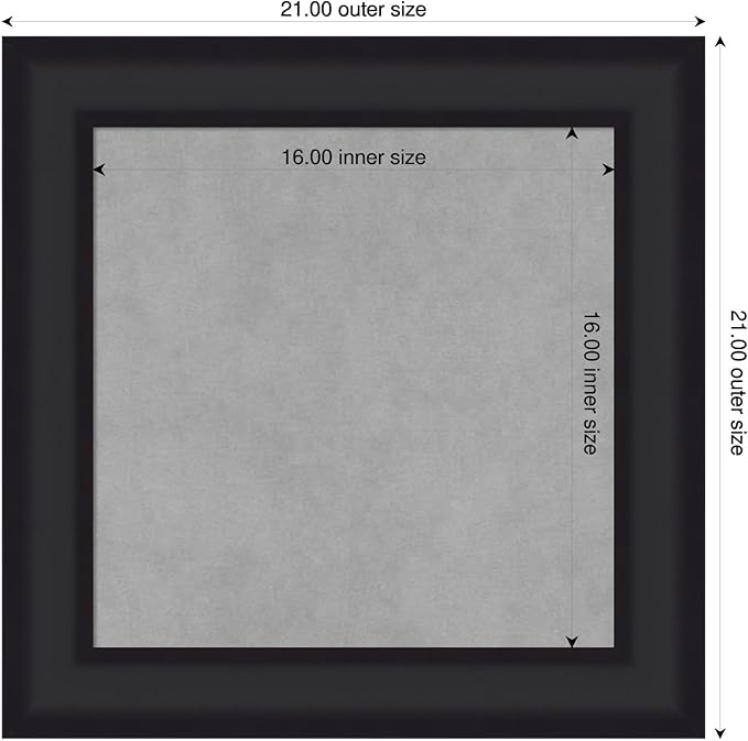 Amanti Art Black Framed Magnetic Board 21x21 Small Vision Board for use with Magnets, 100% Metal Sheet to Display Items as Office Decor or for Home Organization in mudroom, Kitchen or Kids Room