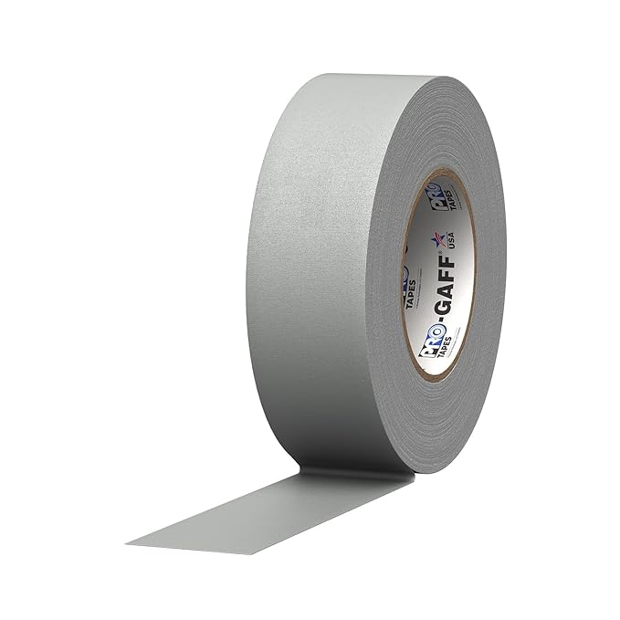 ProTapes Pro Gaff Premium Matte Cloth Gaffer's Tape With Rubber Adhesive, 11 mils Thick, 55 yds Length, 2" Width, Grey (Pack of 1)