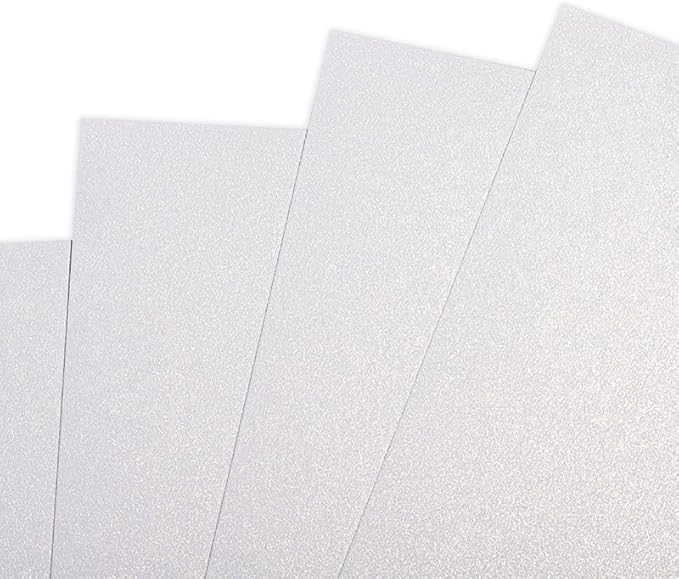 White Shimmer Cardstock Paper, 120 Sheets 250gsm/92Ib Pearlescent Paper for Crafts, Double-sided Shiny Cardstock for Gift Wrapping Birthday Wedding Decoration UAP18120