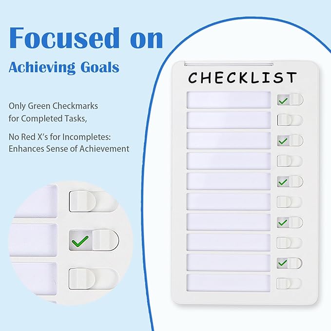 2pcs Dry Erase Chore Chart, Standable Whiteboard Checklist Board, Chore Chart for Kids Routine Chart with Two Markers (Standable)