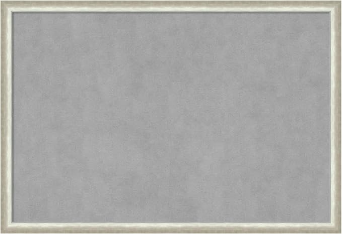 Amanti Art Silver Framed Magnetic Board 26x38 Large Vision Board for use with Magnets, 100% Metal Sheet to Display Items as Office Decor or for Home Organization in mudroom, Kitchen or Kids Room