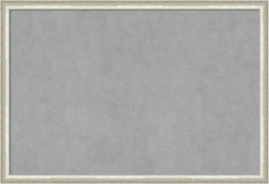Amanti Art Silver Framed Magnetic Board 26x38 Large Vision Board for use with Magnets, 100% Metal Sheet to Display Items as Office Decor or for Home Organization in mudroom, Kitchen or Kids Room