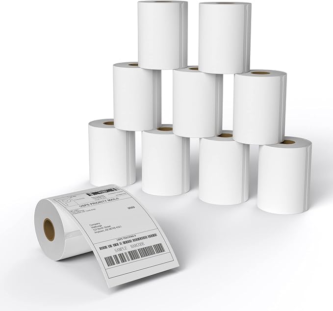 MFLABEL 4x6 Direct Thermal Shipping Labels - 8 Rolls, 220 Labels/Roll, Perforated Postage Paper with Alignment Hole, Compatible with 4XL LabelWriter 1744907 & 1755120, Rollo for USPS, UPS