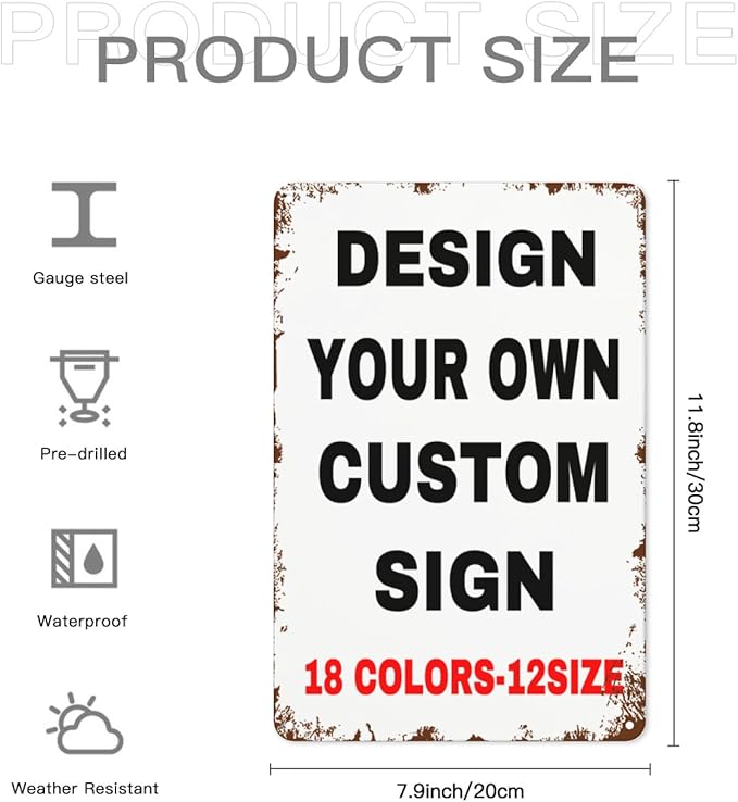 Custom Metal Personalized Signs With Photo Text Logo - Wall Decorative House Signs For Business & Home