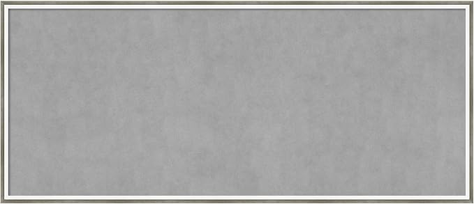 Amanti Art Silver Framed Magnetic Board 21x49 Oversize Vision Board for use with Magnets, 100% Metal Sheet to Display Items as Office Decor or for Home Organization in mudroom, Kitchen or Kids Room