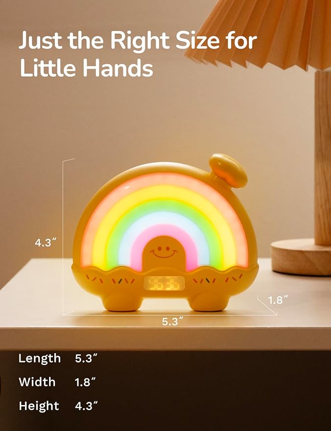 Timer Pal Rainbow Timer for Kids, Visual Timer for Kids with Night Light, Color-Changing Magnetic Visual Timer for Classroom/Calming Corner/Home (Yellow)