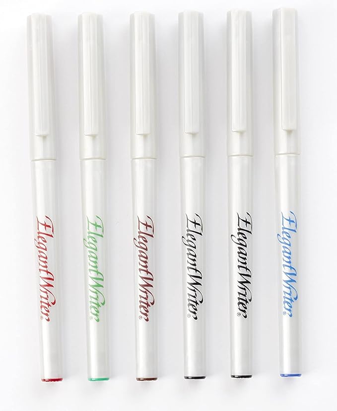 Speedball 2881 Elegant Writer 6 Fine Calligraphy Markers Set, Assorted Colors