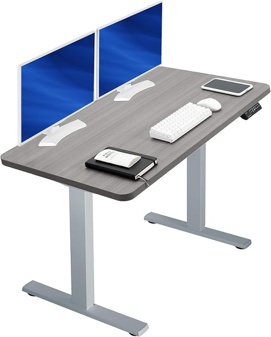 VIVO Electric 43 x 24 in Standing Desk, Memory Height Adjustment, 1B Series, Holds 220 lbs, One-Piece Dark Gray Top, Gray Frame, DESK-KIT-1G4G