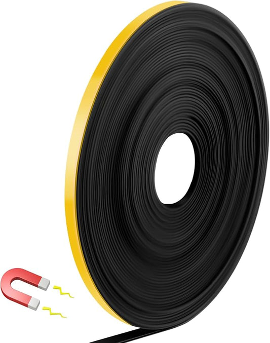 AmazingSpark Magnetic Tape Roll Thin Strips, 1/4 Inch x 33 Feet Magnetic Board Dividers Whiteboard Graphic Decorative Tape Marking Line for Classroom Office Art Accessories(Yellow)