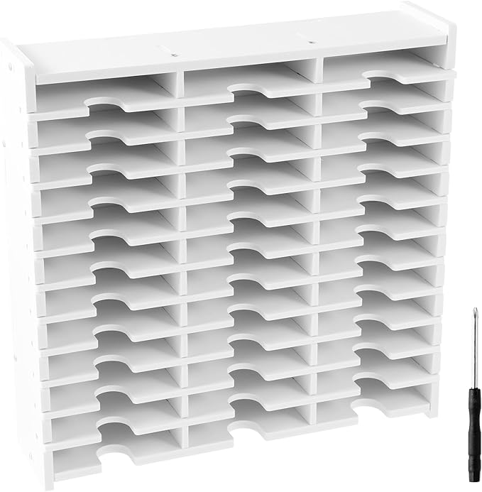 Abizarch 36 Slots Ink Pad Printing Storage Box, Large Capacity Ink Pad Holder for Stamp Up or Ranger Ink Pads Painting Tray Rack for Crafts Supply