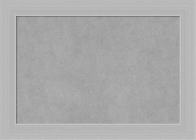 Amanti Art Silver Framed Magnetic Board 20x28 Medium Vision Board for use with Magnets, 100% Metal Sheet to Display Items as Office Decor or for Home Organization in mudroom, Kitchen or Kids Room