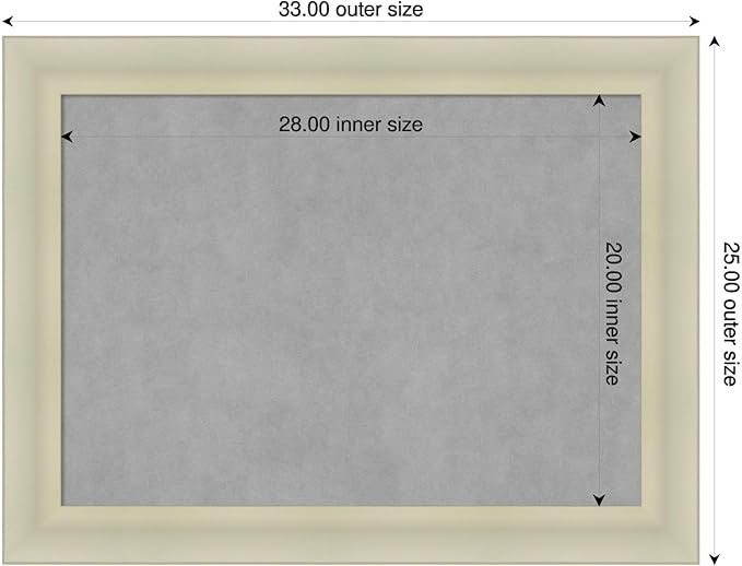 Amanti Art Silver Framed Magnetic Board 25x33 Medium Vision Board for use with Magnets, 100% Metal Sheet to Display Items as Office Decor or for Home Organization in mudroom, Kitchen or Kids Room