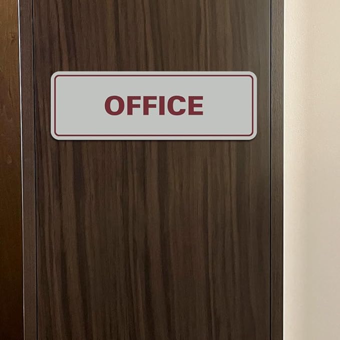 Signs ByLITA Standard Office Sign - Professional Business Signage - Easy to Install (Black/Silver) - Medium 2 Pack