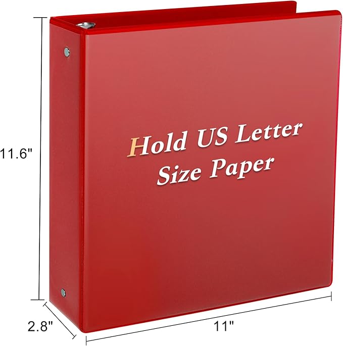 CIXILDTS 2-inch Round Ring Binder, Durable 2" 3 Ring Binder Fit Letter Size Paper, Assorted, 6-Pack