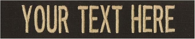 Custom Uniform Name Tapes Solid Colors. Dark Brown Fabric, 4 Inch Hook Fastener (Uniform Ready Fastener)