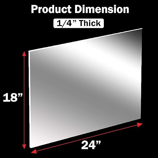 CALPALMY (2 Pack) 1/4" Thick Clear Acrylic Sheets - 18 x 24 Pre-Cut Plexiglass Sheets for Craft Projects, Signs, Display Cases, Sneeze Guard and More - Cut with Engraver, Power Saw or Hand Tools