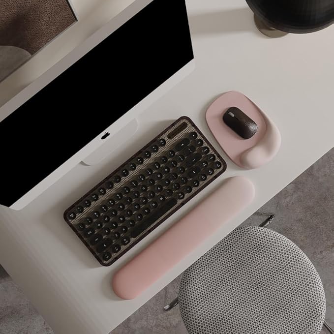 ErgoEase Ergonomic Mouse Pad with Gel Wrist Support - Premium Lycra Fabric, Non-Slip, Ideal for Laptop & Desktop, Office & Gaming，Desk Accessories (06Pink Serenity)