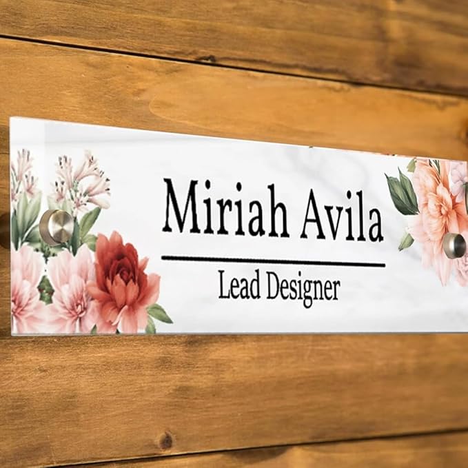 Personalized Office Door Sign, Custom Acrylic Name Plate with Title, Professional Wall Plaque for Business, Home Office, or Desk – Modern Design, Name Plate - 8x2 Executive CEO Sign, New Job Décor 2