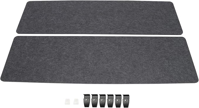 ReFocus Raw Clamp-On Acoustic Desk Divider Mounted Privacy Panel Set – Reduce Noise & Visual Distractions for Office, Study (Anthracite Gray, 2× Panels (60"×16"))