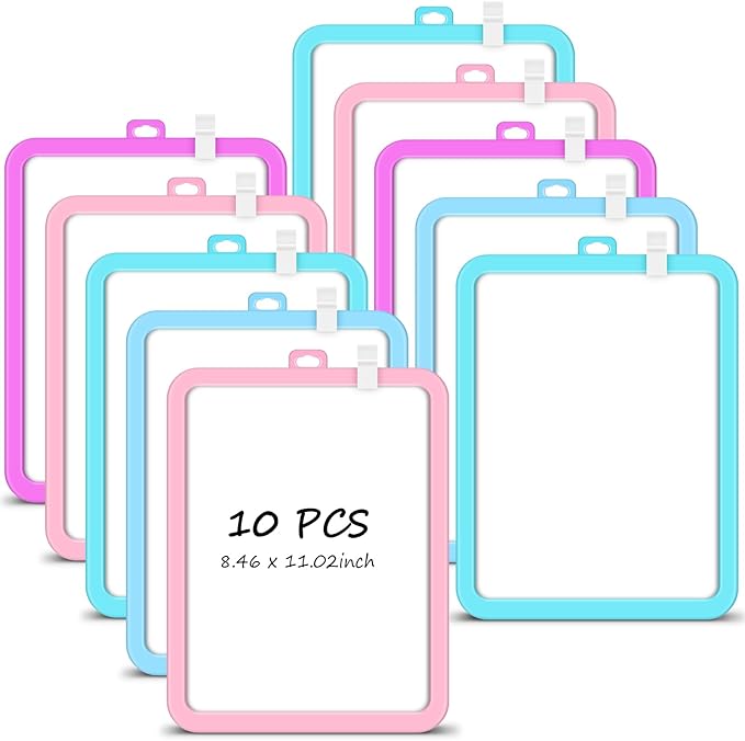 Outus 10 Pcs Dry Erase Mini White Boards Bulk 8.5 x 11'' Small Magnetic Whiteboard Double Sided Colored Writing Boards for Kids Students Locker Fridge(Macaron Color)