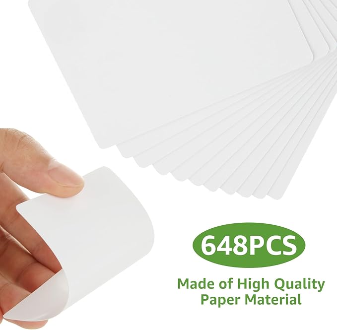 648PCS Blank Playing Cards 2.5" x 3.5" Blank Playing Cards to Write On Double Sides Printable Index Flash Cards Blank Tarot Cards for DIY Game Cards Gift Cards Message Card