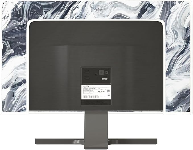 Baocicco Abstract Gray Marble Waterproof 32 Inch Anti-Static Dustproof LCD/LED/HD Dust Proof Monitor Covers for Computer Screen Abstract Modern Computer Decorations for Home Office