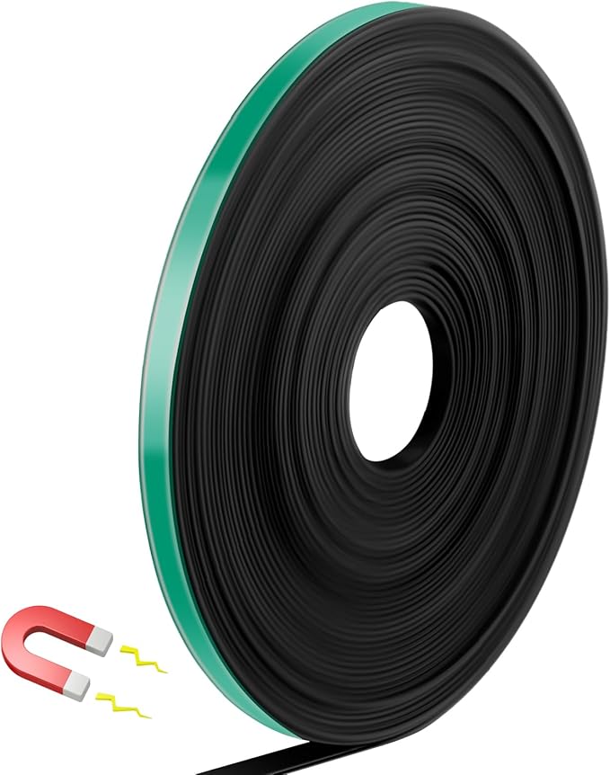 AmazingSpark Magnetic Tape Roll Thin Strips, 0.39 Inch x 33 Feet Magnetic Board Dividers Whiteboard Graphic Decorative Tape Marking Line for Classroom Office Art Accessories(Green)