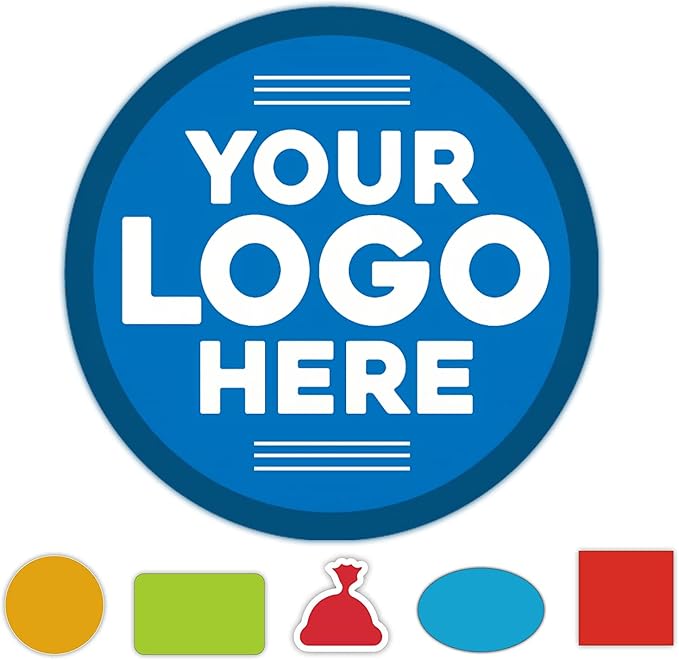 Sunshine Stickers Custom Waterproof Vinyl Stickers with Your Image Photo Text or Logo | Personalized Dishwasher Safe Label for Business Logo